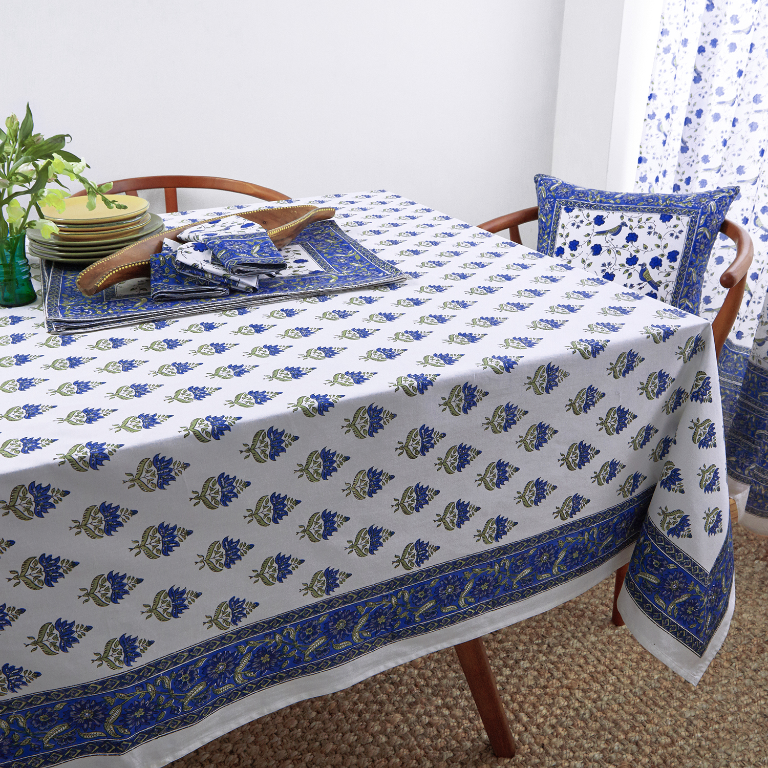 Blossom Tablecloth - Blue